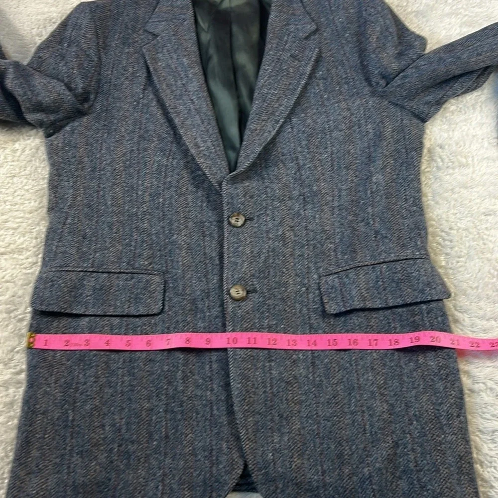 Vintage 70s‎ 80s Oakmont grey wool herringbone tweed suit jacket size 42L
